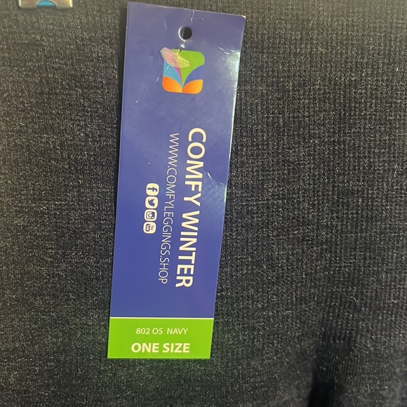 NWT - Navy Fleece Lined Leggings - Picture 2 of 4